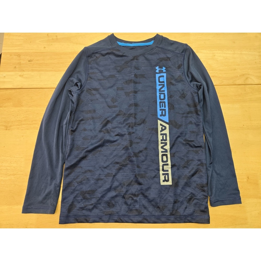 Under Armour Youth Heat Gear Blue Long Sleeve Loose Sz‎ Medium